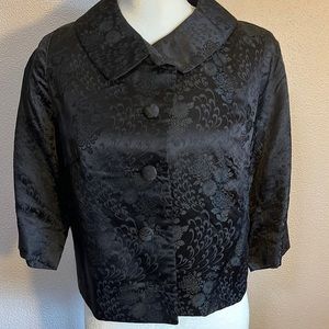 Vintage black brocade silk jacket